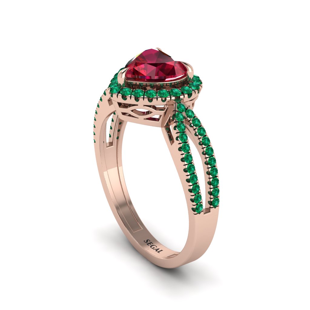 Heart's Ruby Embrace Engagement Ring - Alison No. 26