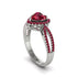 Heart's Ruby Embrace Engagement Ring - Alison No. 57 image 3