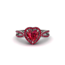 Heart's Ruby Embrace Engagement Ring - Alison No. 57 image 1