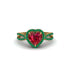 Heart's Ruby Embrace Engagement Ring - Alison No. 25