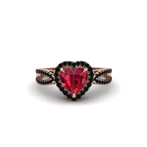 Heart's Ruby Embrace Engagement Ring - Alison No. 41 image 1