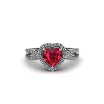 Heart's Ruby Embrace Engagement Ring - Alison No. 12 image 1