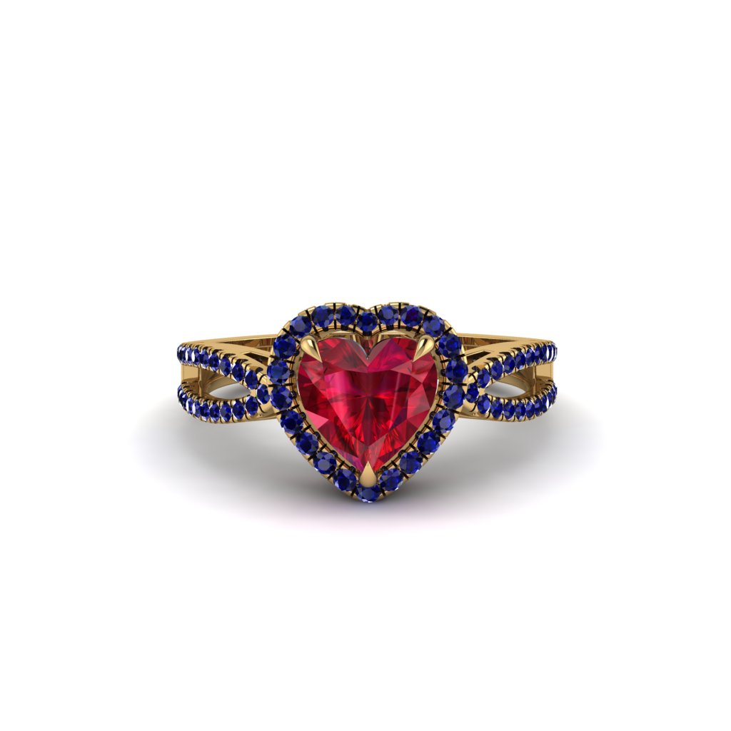 Heart's Ruby Embrace Engagement Ring - Alison No. 70
