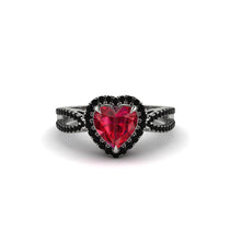 Heart's Ruby Embrace Engagement Ring - Alison No. 42 image 1