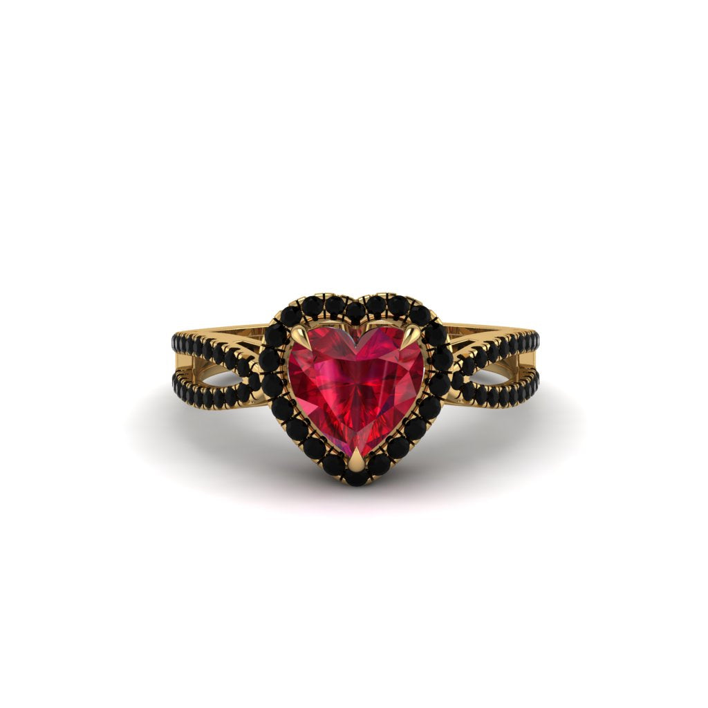 Heart's Ruby Embrace Engagement Ring - Alison No. 40