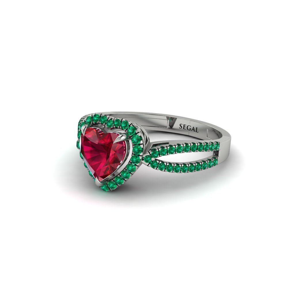 Heart's Ruby Embrace Engagement Ring - Alison No. 27