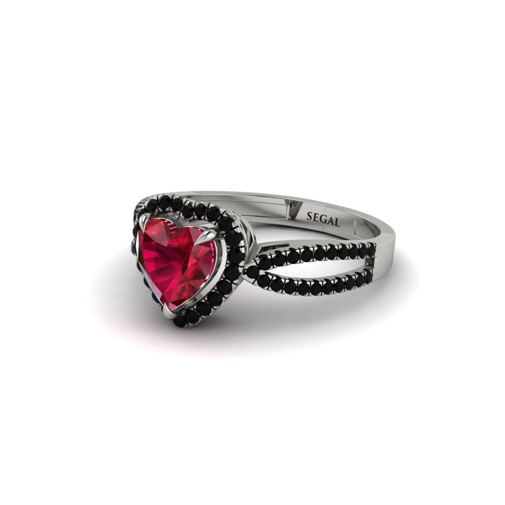 Heart's Ruby Embrace Engagement Ring - Alison No. 42