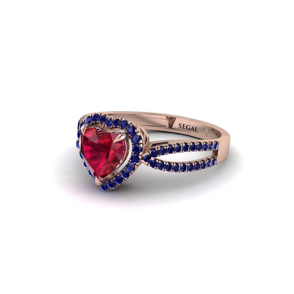 Heart's Ruby Embrace Engagement Ring - Alison No. 71