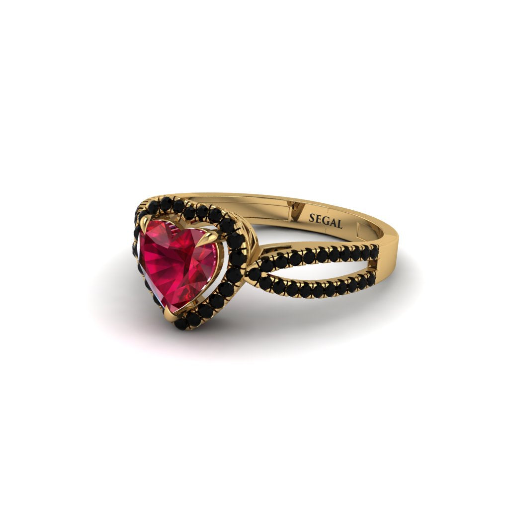 Heart's Ruby Embrace Engagement Ring - Alison No. 40