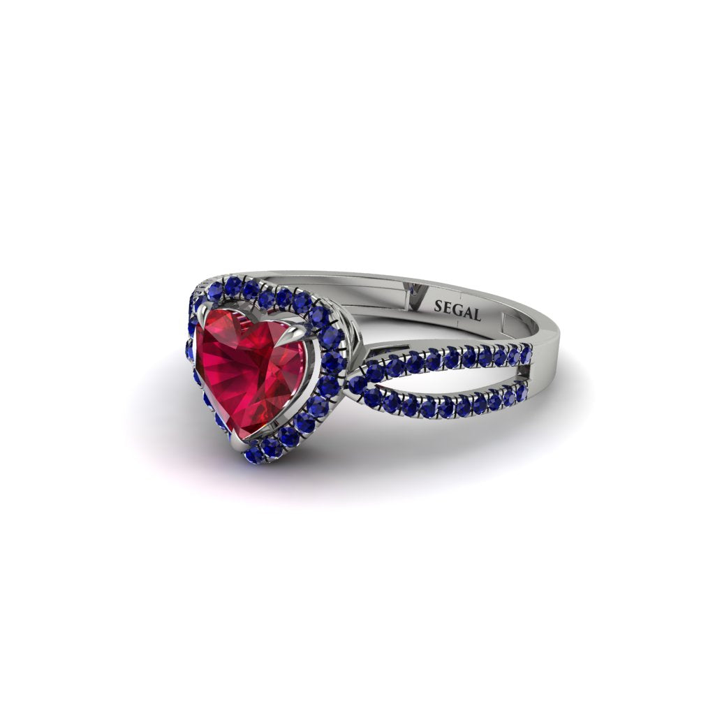 Heart's Ruby Embrace Engagement Ring - Alison No. 72