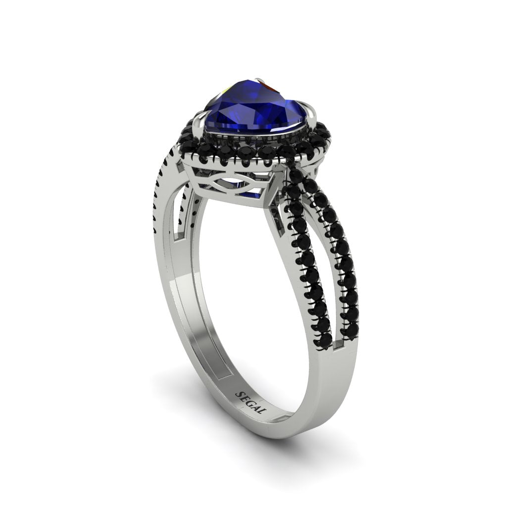 Heart's Sapphire Embrace Engagement Ring - Alison No. 45