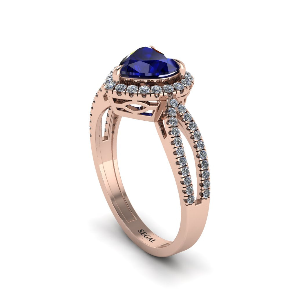 Heart's Sapphire Embrace Engagement Ring - Alison No. 14