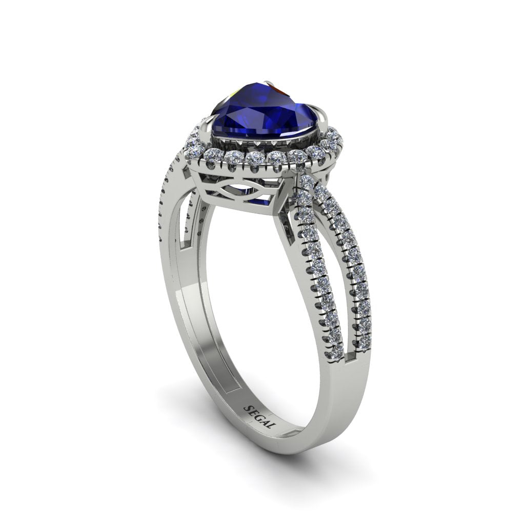 Heart's Sapphire Embrace Engagement Ring - Alison No. 15