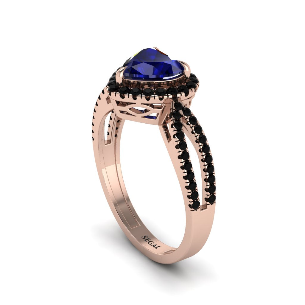 Heart's Sapphire Embrace Engagement Ring - Alison No. 44