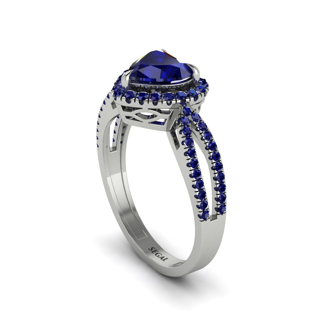 Heart's Sapphire Embrace Engagement Ring - Alison No. 75