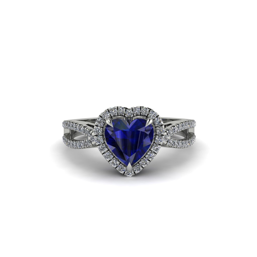Heart's Sapphire Embrace Engagement Ring - Alison No. 15