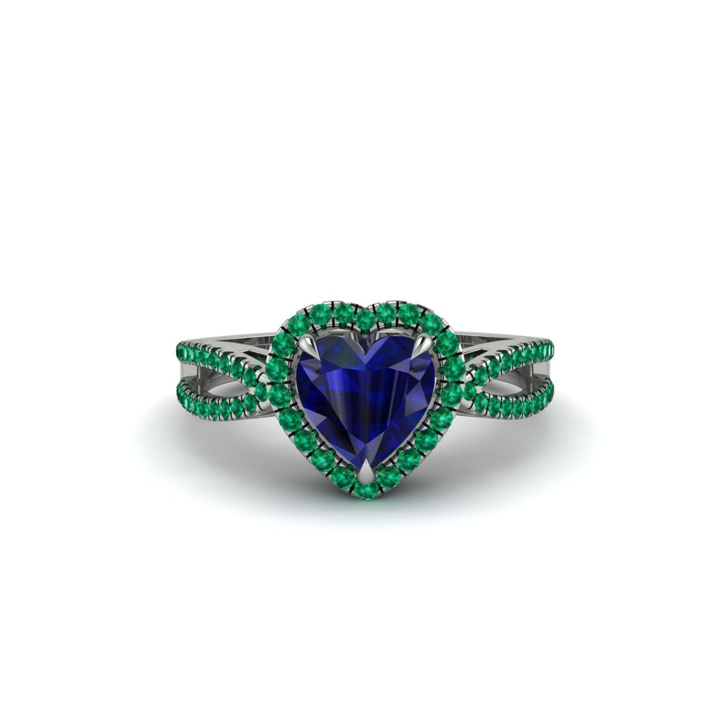 Heart's Sapphire Embrace Engagement Ring - Alison No. 30