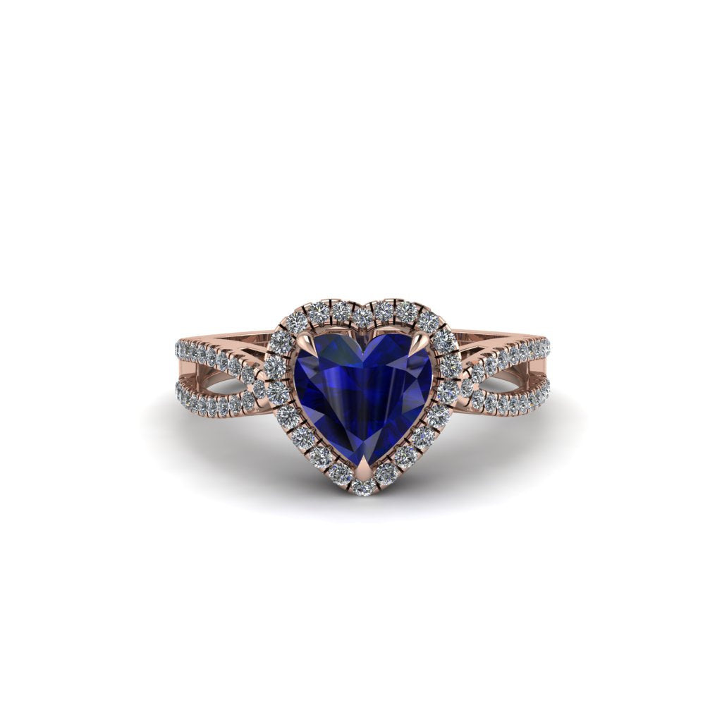 Heart's Sapphire Embrace Engagement Ring - Alison No. 14