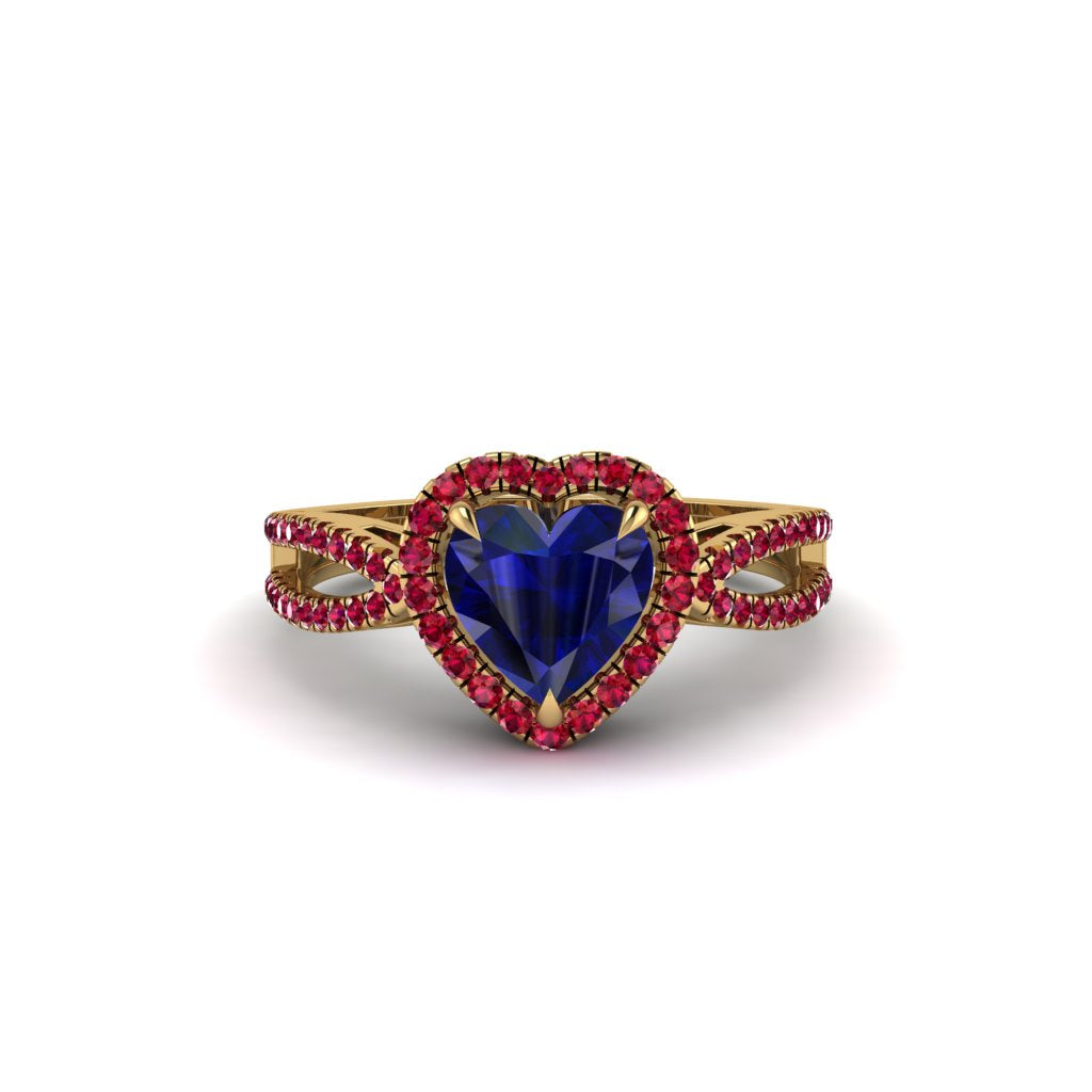 Heart's Sapphire Embrace Engagement Ring - Alison No. 58