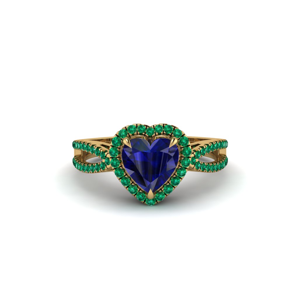 Heart's Sapphire Embrace Engagement Ring - Alison No. 28