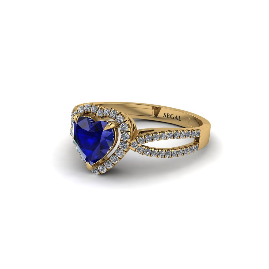 Heart's Sapphire Embrace Engagement Ring - Alison No. 13