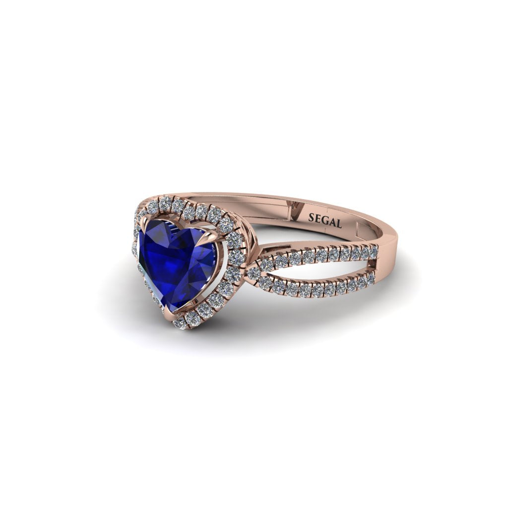 Heart's Sapphire Embrace Engagement Ring - Alison No. 14