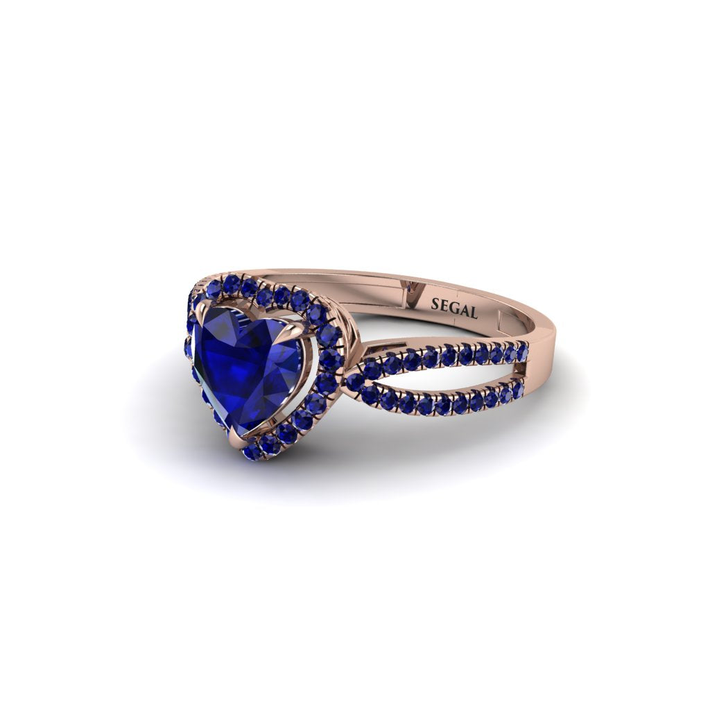 Heart's Sapphire Embrace Engagement Ring - Alison No. 74