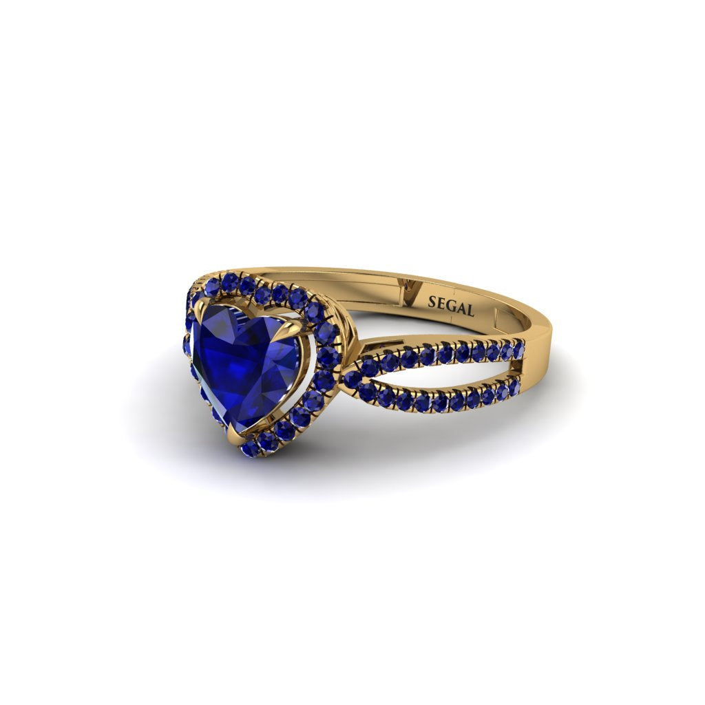 Heart's Sapphire Embrace Engagement Ring - Alison No. 73