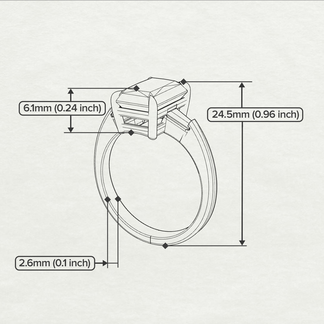 Three Stone Radiant Cut Sapphire Engagement Ring - Hillary No. 29