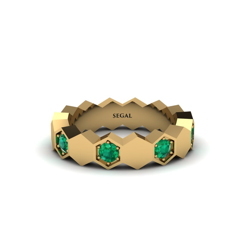 Emerald Honeycomb Eternity Ring - Maddison No. 4