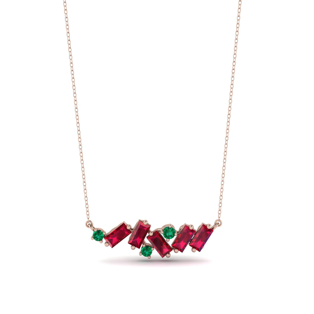 Baguette Emerald Necklace - Arielle No. 50