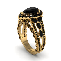 Black Diamond Imperial Blossom Engagement Ring - April No. 37 image 1