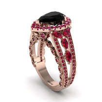 Black Diamond Imperial Blossom Engagement Ring - April No. 53 image 1