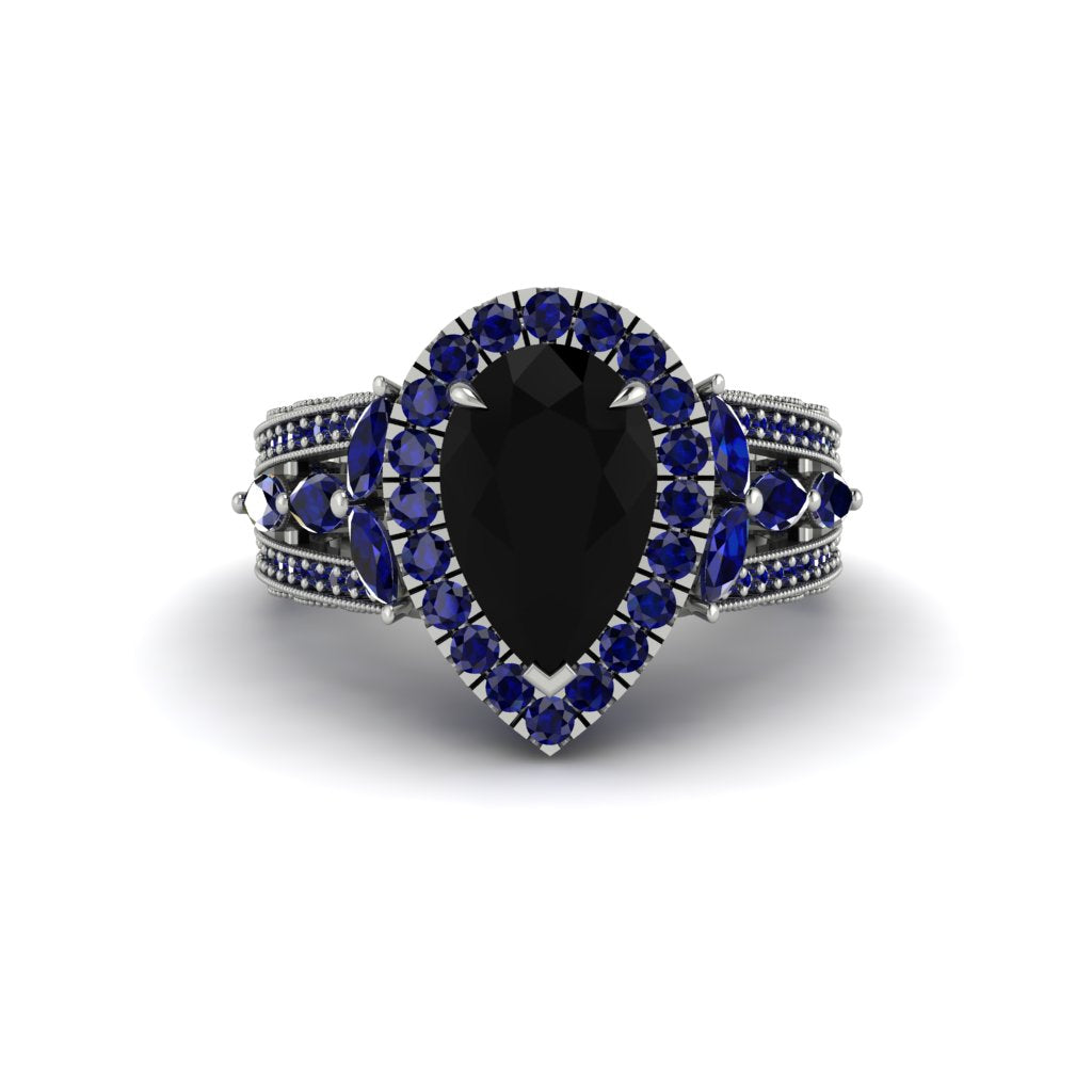 Black Diamond Imperial Blossom Engagement Ring - April No. 69