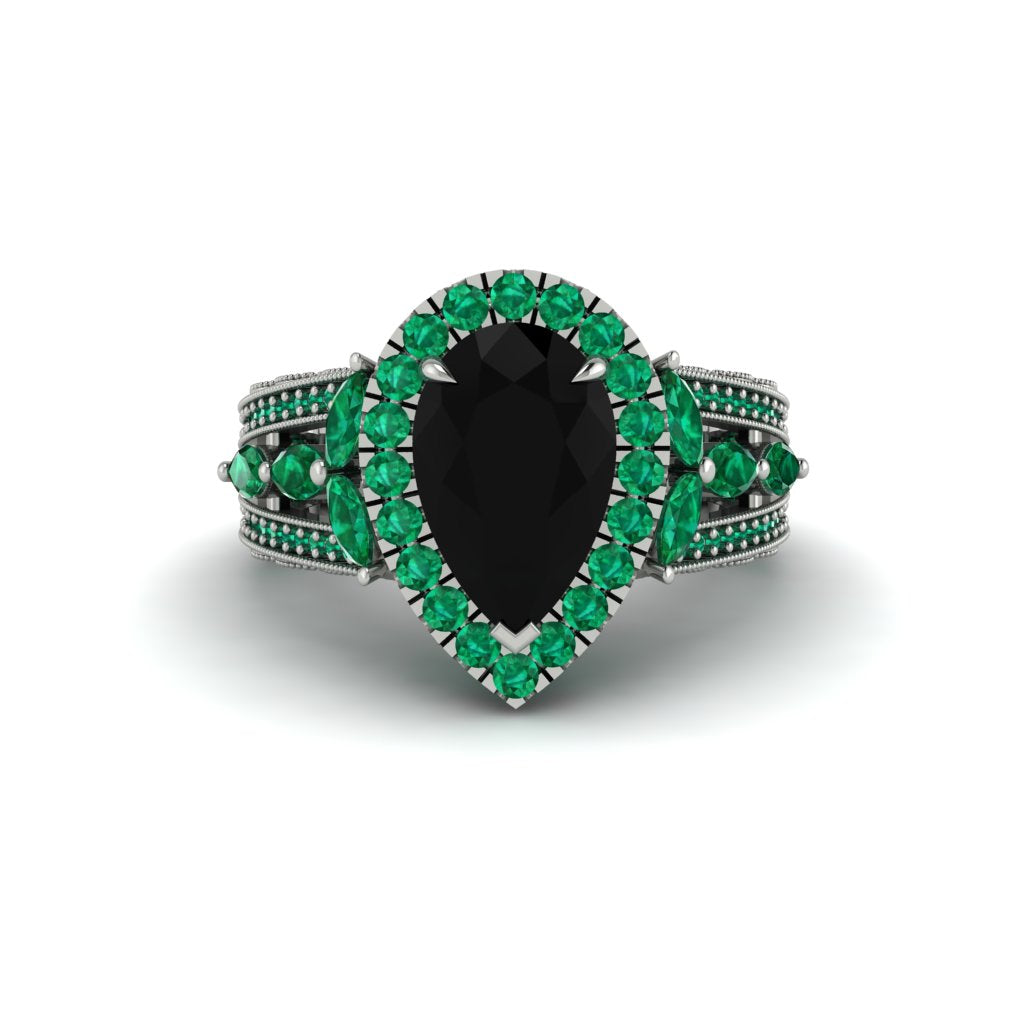 Black Diamond Imperial Blossom Engagement Ring - April No. 24