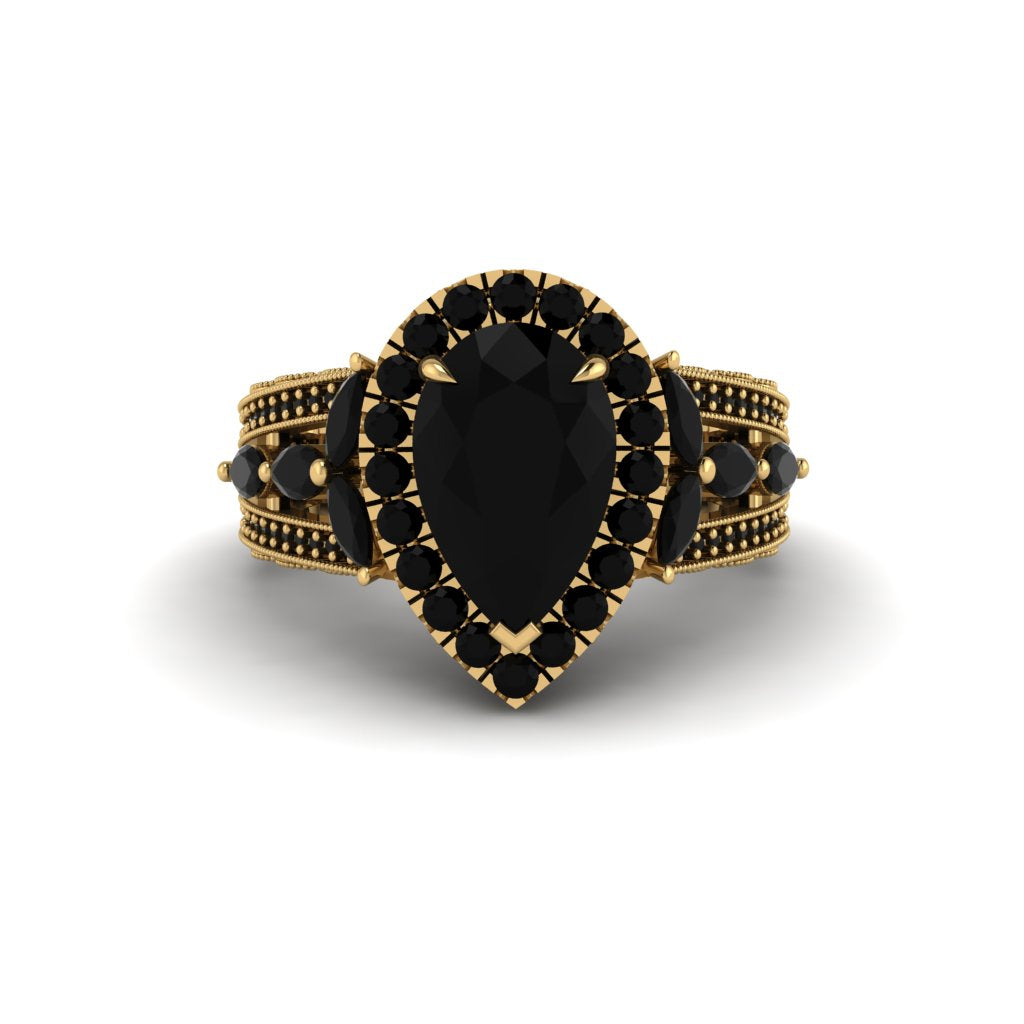 Black Diamond Imperial Blossom Engagement Ring - April No. 37