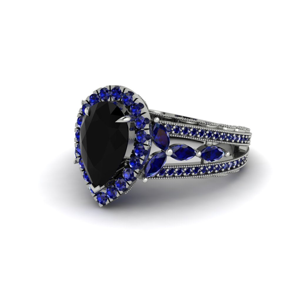 Black Diamond Imperial Blossom Engagement Ring - April No. 69