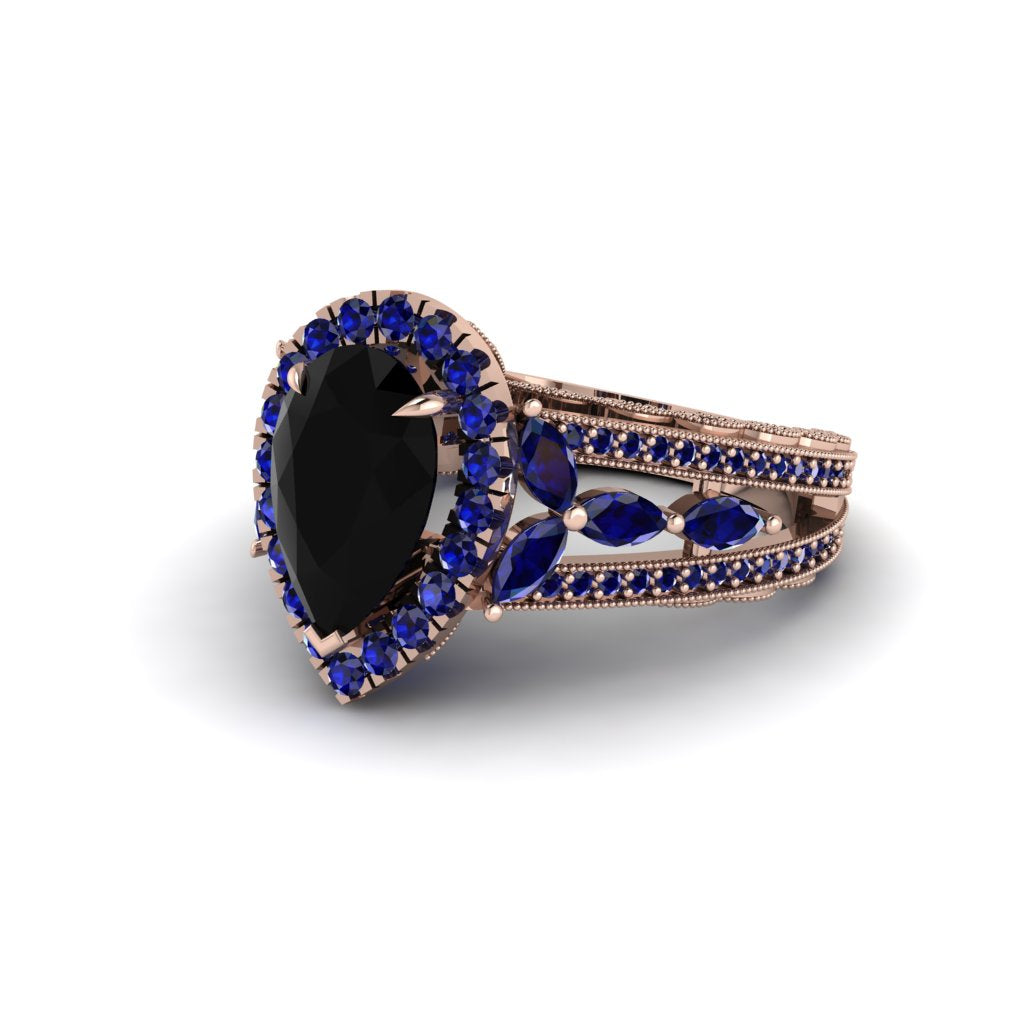 Black Diamond Imperial Blossom Engagement Ring - April No. 68