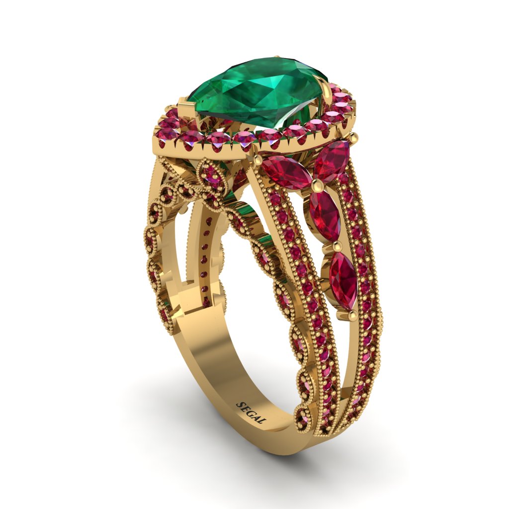 Emerald Imperial Blossom Engagement Ring - April No. 49