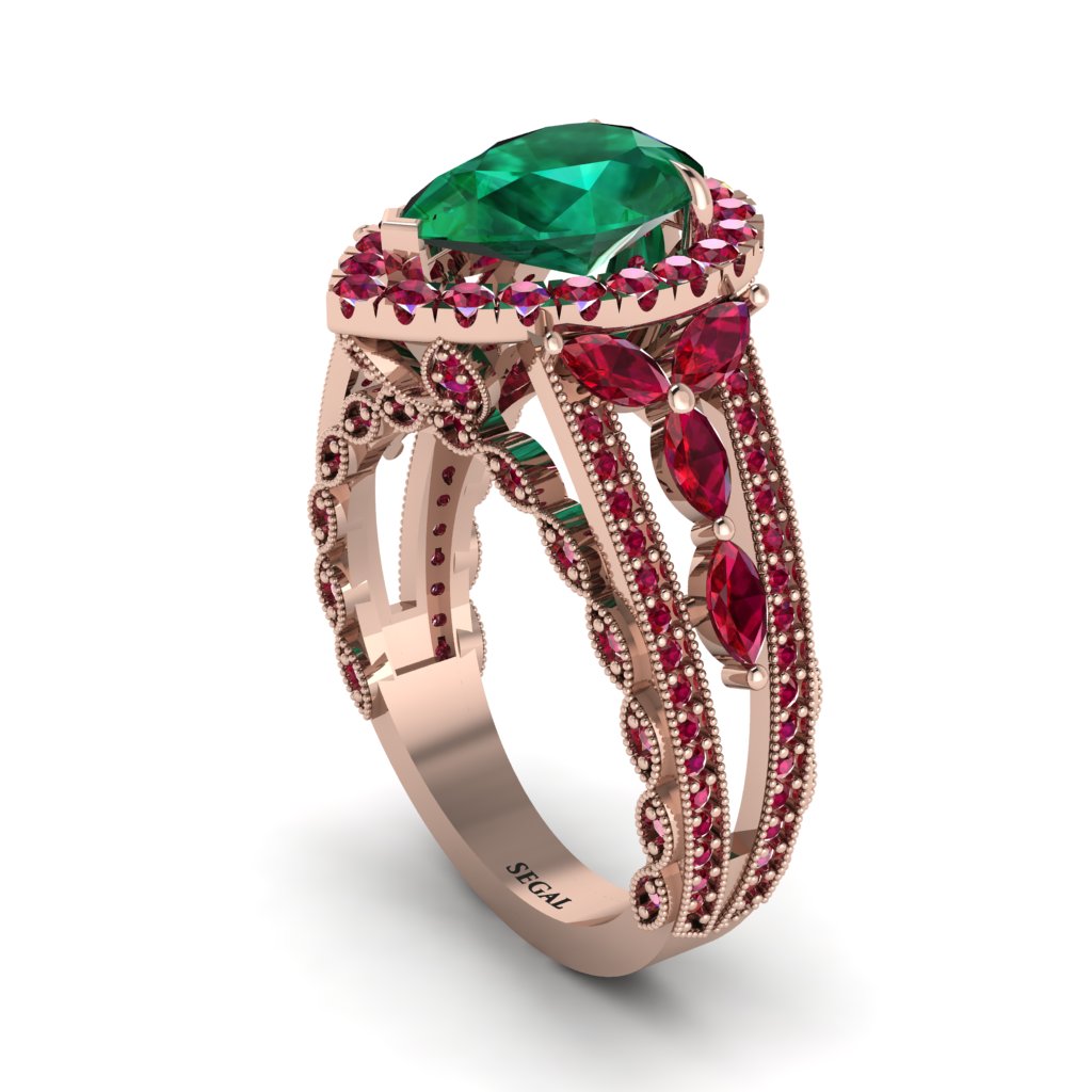 Emerald Imperial Blossom Engagement Ring - April No. 50