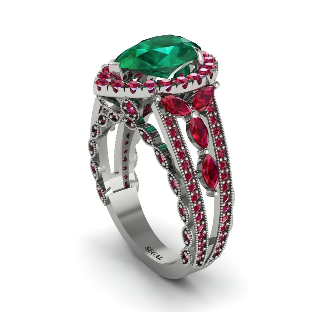 Emerald Imperial Blossom Engagement Ring - April No. 51