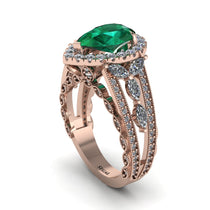 Emerald Imperial Blossom Engagement Ring - April No. 5 image 1