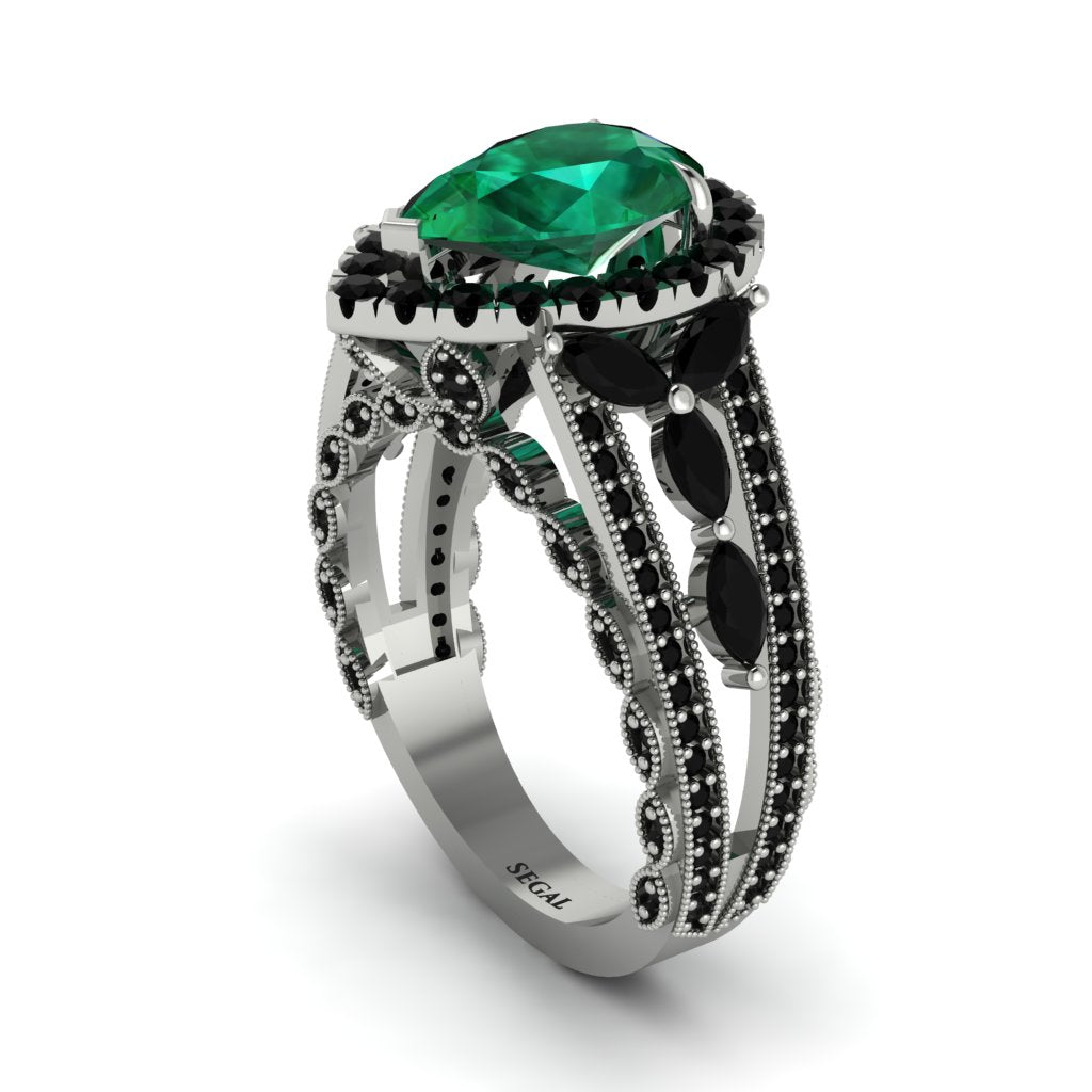 Emerald Imperial Blossom Engagement Ring - April No. 36
