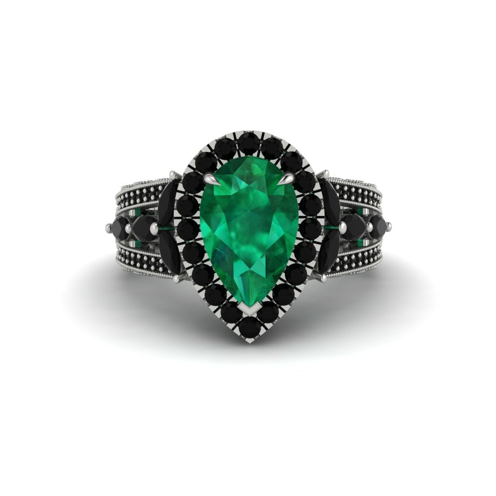 Emerald Imperial Blossom Engagement Ring - April No. 36