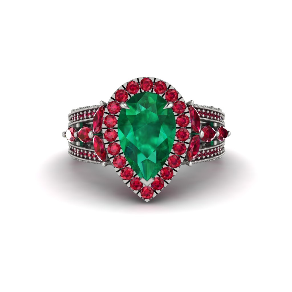 Emerald Imperial Blossom Engagement Ring - April No. 51