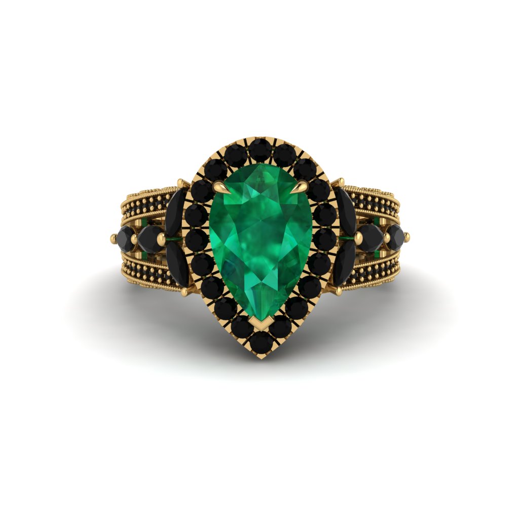 Emerald Imperial Blossom Engagement Ring - April No. 34