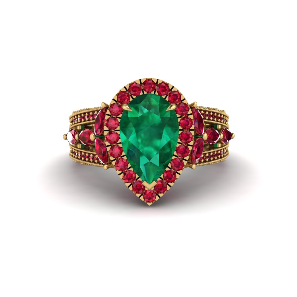 Emerald Imperial Blossom Engagement Ring - April No. 49