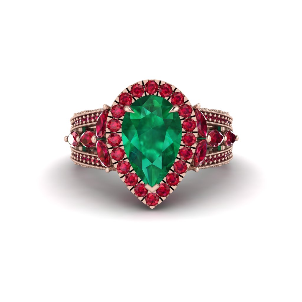 Emerald Imperial Blossom Engagement Ring - April No. 50