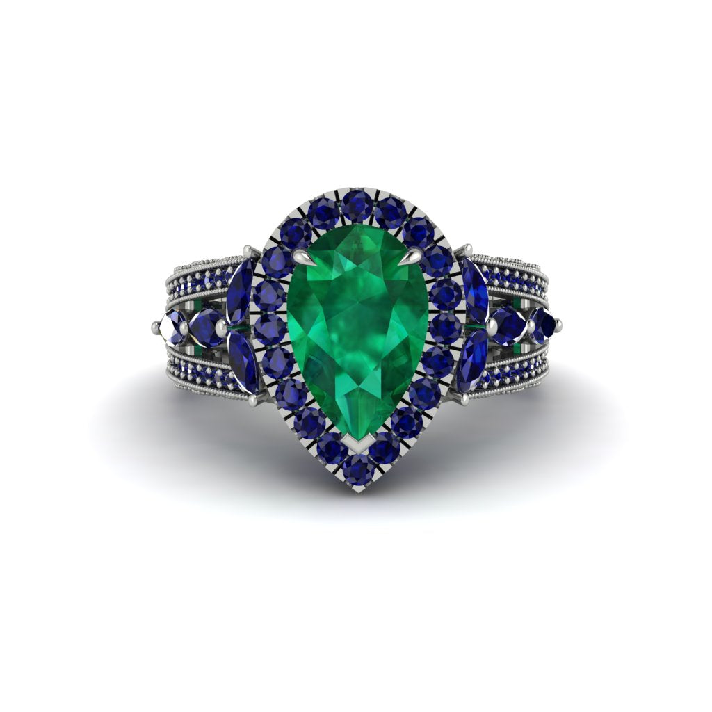 Emerald Imperial Blossom Engagement Ring - April No. 66