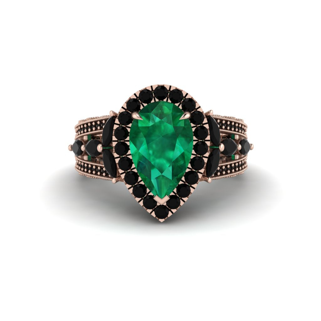Emerald Imperial Blossom Engagement Ring - April No. 35